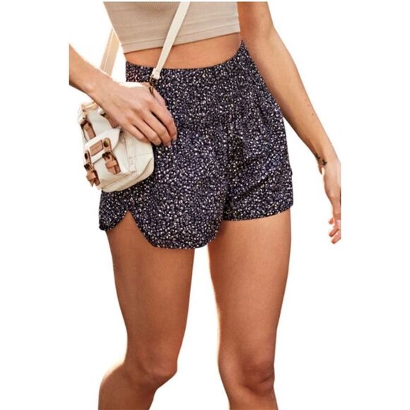 Free People Fp Movement Printed Way Home Shorts Size Large Animal Print Black Gr - Picture 1 of 6